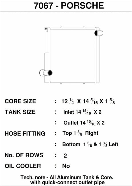 CSF Porsche 911 Carrera (991.1) / Porsche Boxster (981) / Porsche GT4 (991) - Right Side Radiator 7067