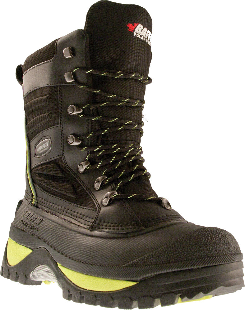 BAFFIN Crossfire Boots Black/Flo-Green Sz 13 4300-0160-BAN-13