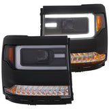 ANZO 16-17 Chevy Silverado 1500 Prjctr. Headlight Plank Styl. w/Amber (Only Work w/HID Equip. Truck) 111373