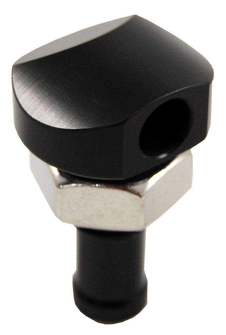 BLOWSION Billet Thru-Hull Water Fitting Black 3/8" 90 Deg. 04-03-2001