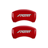 MGP 4 Caliper Covers Engraved Front & Rear No bolts/Sport Red finish silver ch 10229SSP1RD