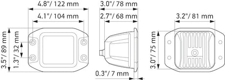Hella Universal Black Magic 3.2in L.E.D. Cube Kit - Flood Beam (Flush Mount) LA358176831