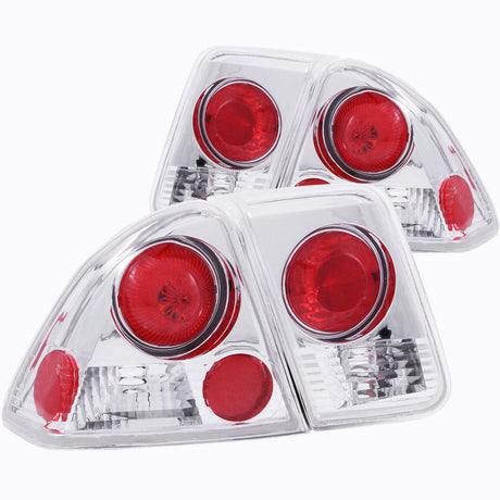 ANZO 2001-2004 Honda Civic Taillights Chrome 221047