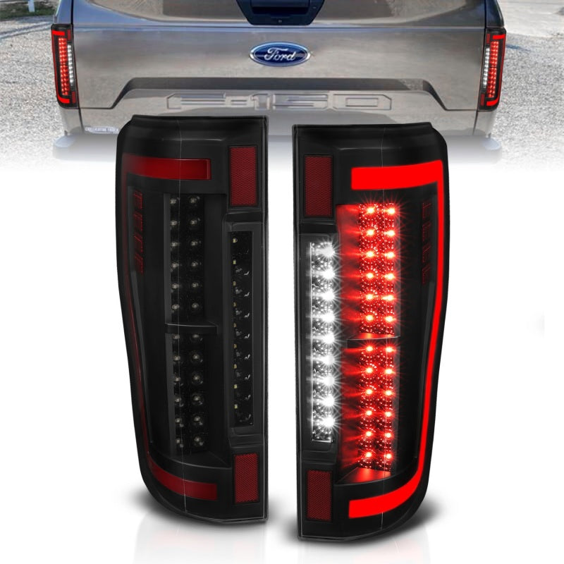 ANZO 2017+ Ford F-250 LED Taillights - Black/Smoke 311288
