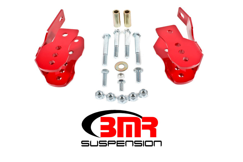 BMR 05-14 S197 Mustang Bolt-On Control Arm Relocation Brackets - Red CAB005R