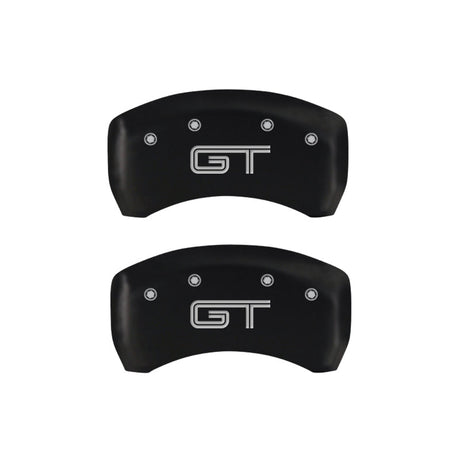 MGP 4 Caliper Covers Engraved Front Mustang Engraved Rear S197/GT Red finish silver ch 10197SMG2RD