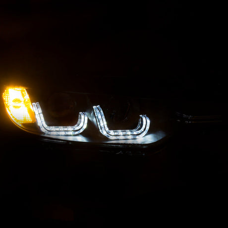 ANZO 2012-2015 BMW 3 Series Projector Headlights w/ U-Bar Black 121504