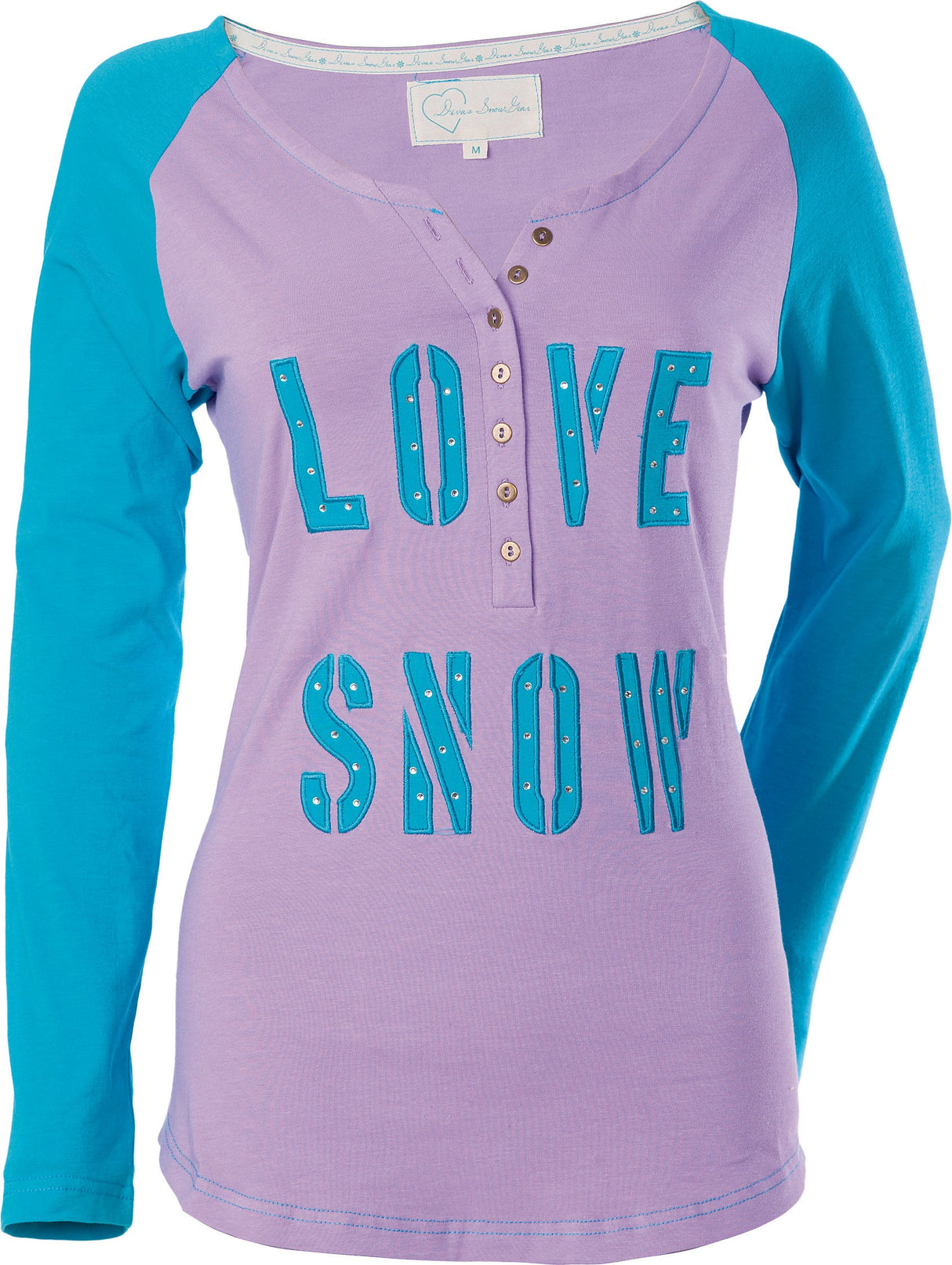 DSG Love Snow L/S Henley Violet/Turquoise L 97389