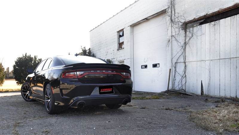 Corsa 15-16 Dodge Charger SRT / Scat Pack / R/T 6.4L Black Sport Cat-Back Exhaust 14995BLK