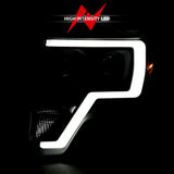 ANZO 2009-2014 Ford F-150 Projector Light Bar H.L Black Amber 111443