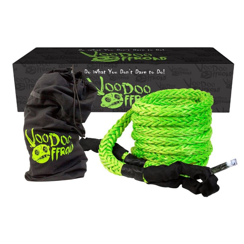 Voodoo Offroad 2.0 Santeria Series 1-1/4in x 30 ft Kinetic Recovery Rope with Rope Bag - Green 1300034A