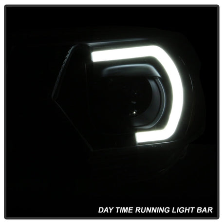xTune Toyota Tacoma 12-15 Headlights - Light Bar DRL - Black PRO-JH-TTA12-LBDRL-BK 9037542