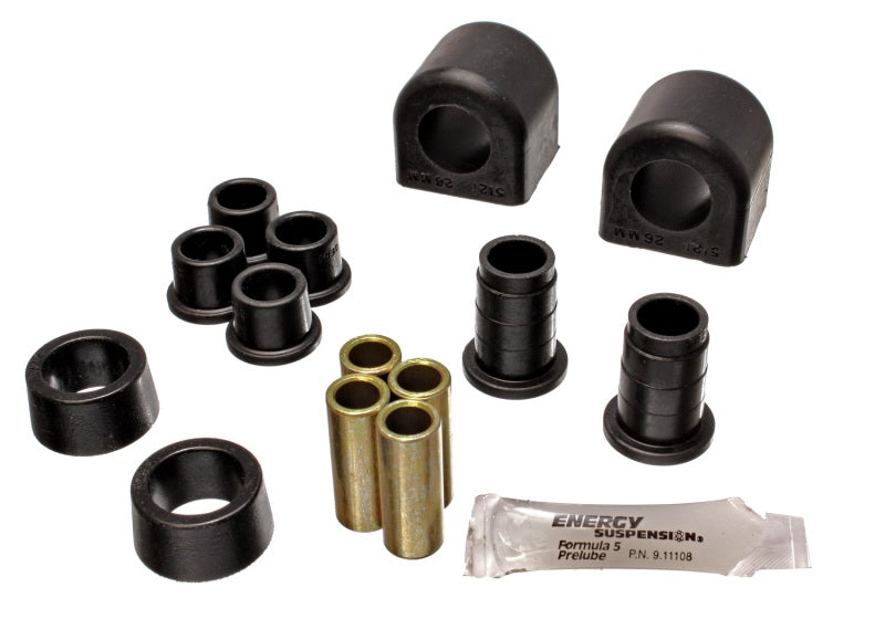 Energy Suspension 84-87 Chevrolet Corvette Black 26mm Front Sway Bar Bushing Set (End Links Inc) 3.5139G