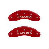 MGP 4 Caliper Covers Engraved Front & Rear Acura Red finish silver ch 39006SACURD