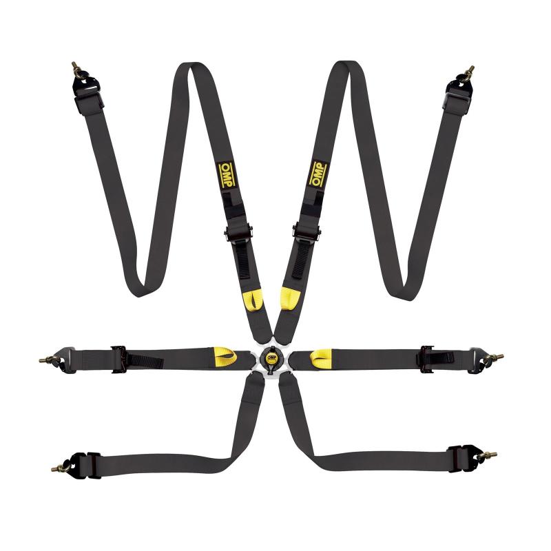OMP Safety Harness First 2In Black (Fia 8853-2016) Pull Up - Steel Adj DA0-0208-A01-071