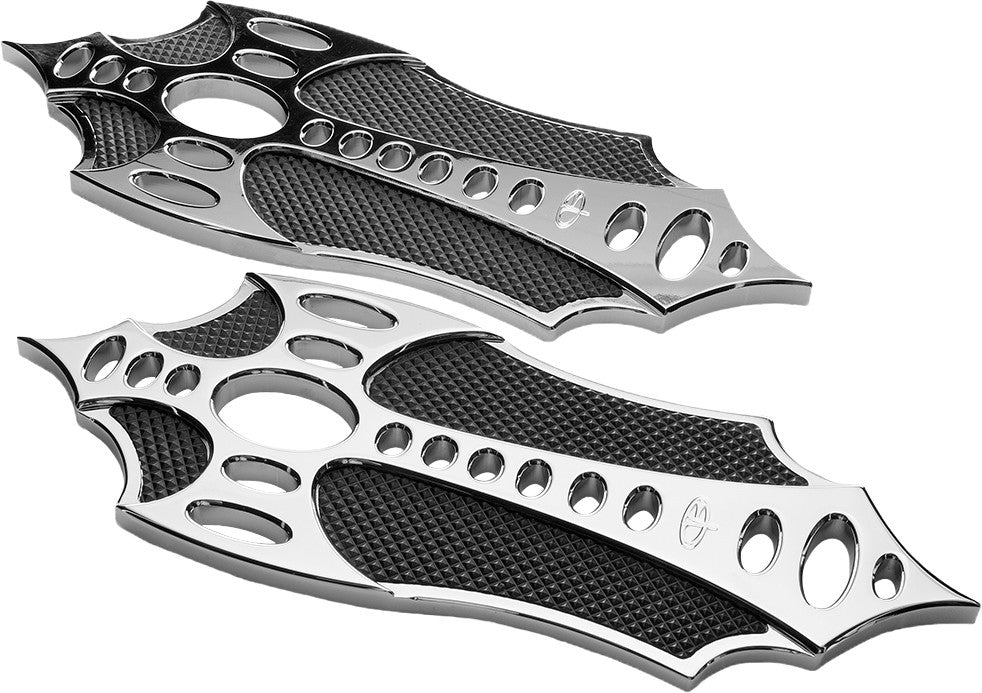 PREC. BILLET Floorboards Rider Bad Axe Chrome BAX-410-ALL-CHR