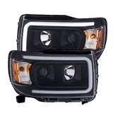ANZO 2015+ GMC Canyon Projector Headlights w/ Plank Style Design Black w/ Amber 111381