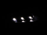 ANZO 1994-2001 Dodge Ram Crystal Headlights Black w/ LED 111205