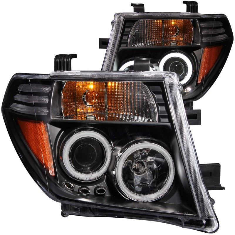 ANZO 2005-2008 Nissan Frontier Projector Headlights w/ Halo Black 111111