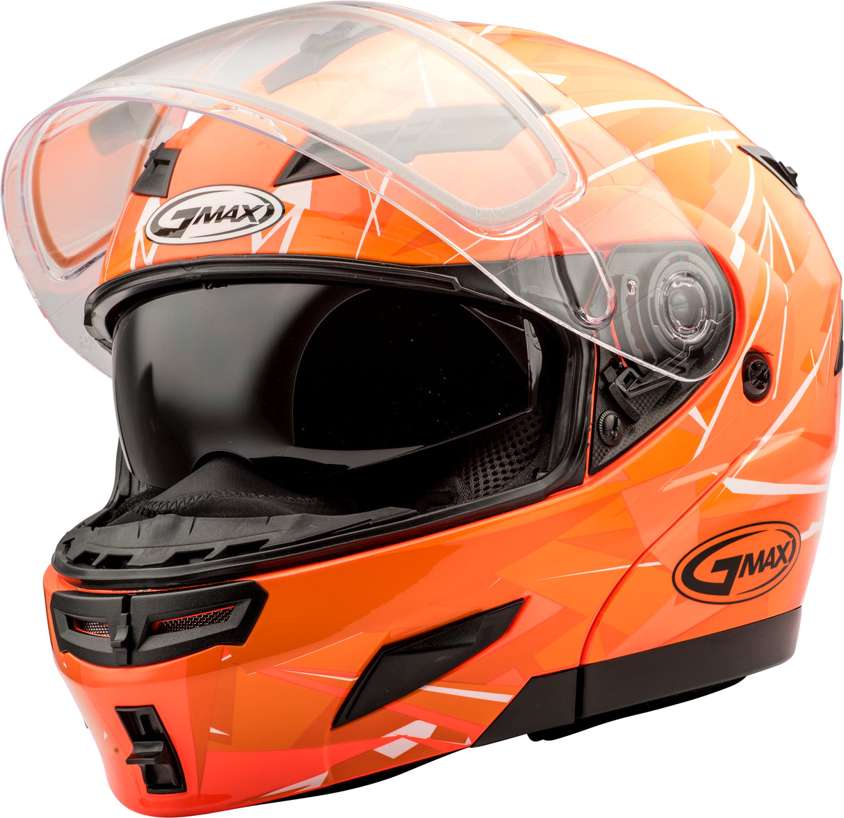GMAX Gm-54s Modular Scribe Snow Helmet Hi-Vis Orange Lg G2549666