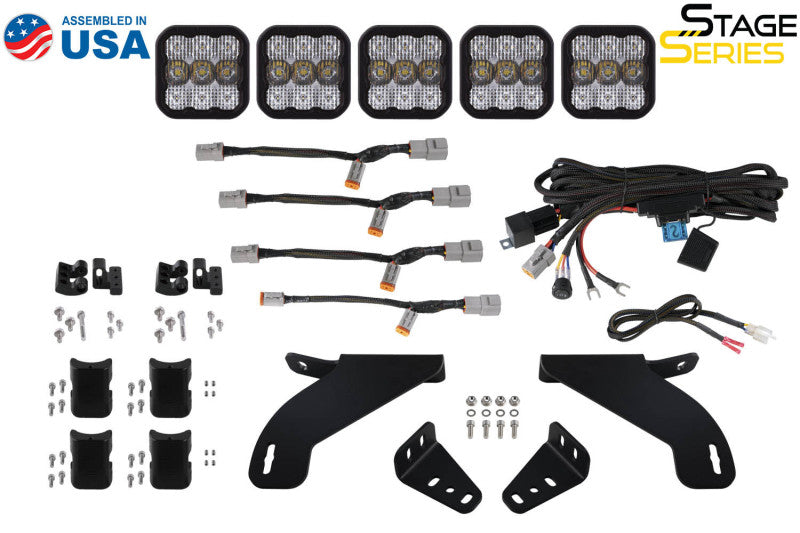 Diode Dynamics 21-22 Ford F-150 SS5 Grille CrossLink Lightbar Kit- Pro White Combo DD7321