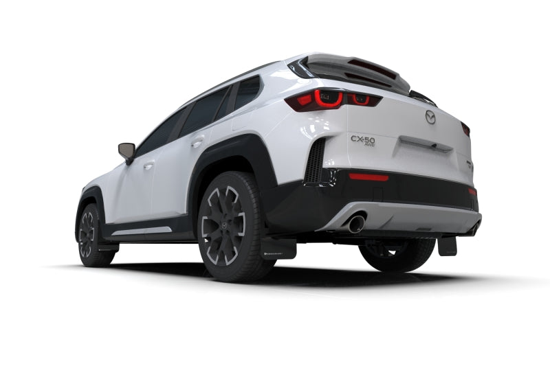 Rally Armor - 2024 Mazda CX-50 Black UR Mud Flap W/Grey Logo (Will Not Fit CX-5) MF107-UR-BLK-GRY
