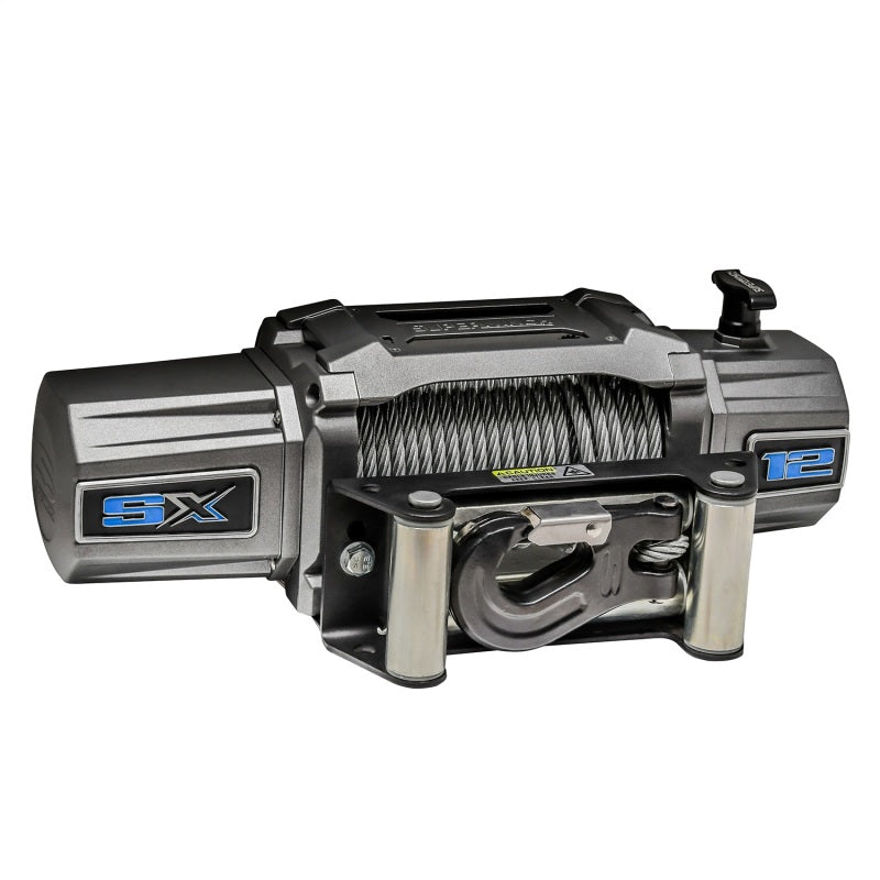 Superwinch 12000 LBS 12V DC 3/8in x 85ft Wire Rope SX 12000 Winch - Graphite 1712200