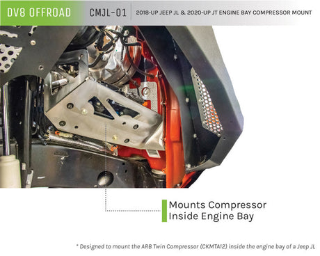 DV8 Offroad 2018+ Jeep JL / JT Engine Bay Compressor Mount CMJL-01