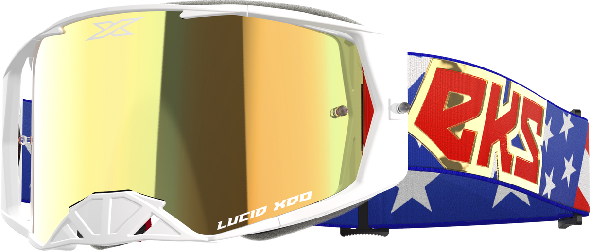 EKS BRAND Lucid Goggle Usa Stars And Stripes Gold Mirror Lens 067-12024