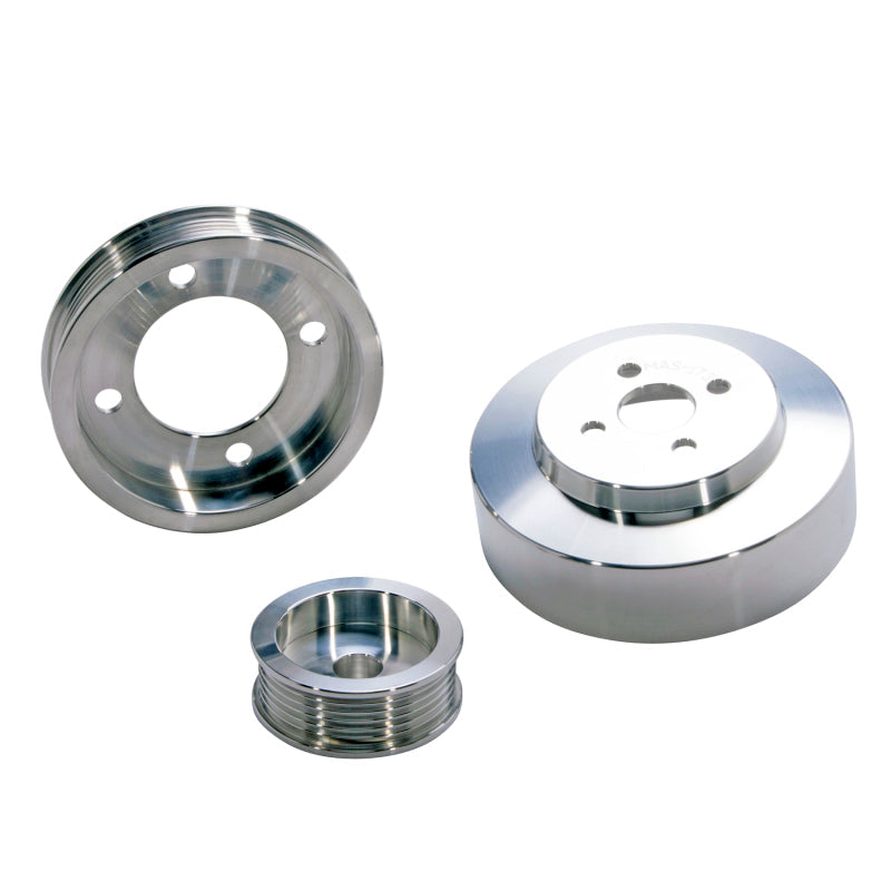 BBK 94-95 Mustang 5.0 Underdrive Pulley Kit - Lightweight CNC Billet Aluminum (3pc) 1554