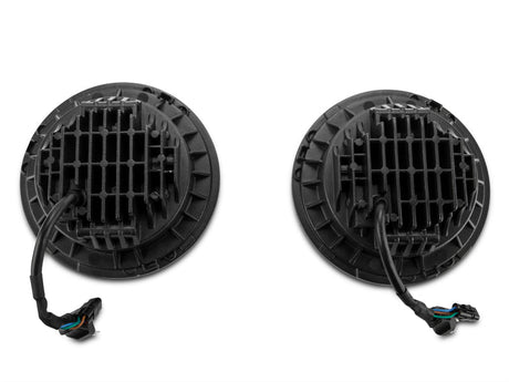 Raxiom 97-18 Jeep Wrangler TJ/JK Axial Halo Headlights w/ DRL Amber Signals- Blk Hsng (Clear Lens) J108037