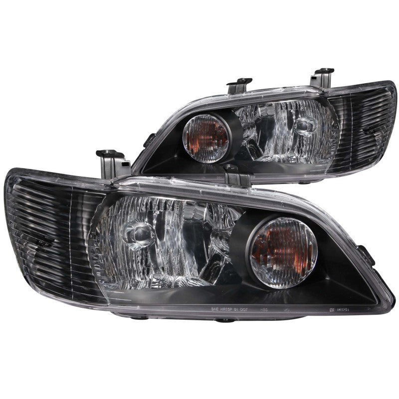 ANZO 2002-2003 Mitsubishi Lancer Crystal Headlights Black 121101