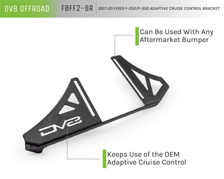 DV8 Offroad 2017+ Ford F/250/350 Adaptive Cruise Control Relocation Bracket FBFF2-BR