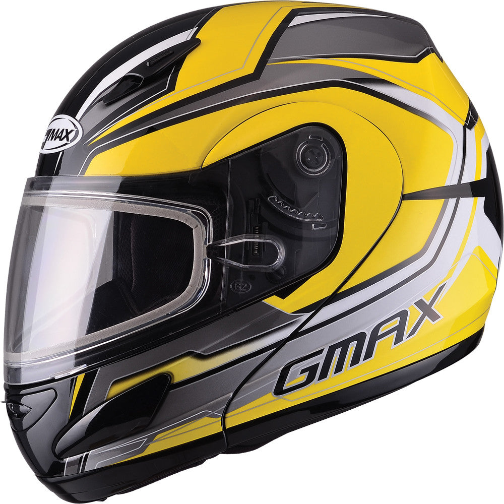 GMAX Gm-44s Modular Helmet Glacier Yellow/Silver/Black X G6444237 TC-4