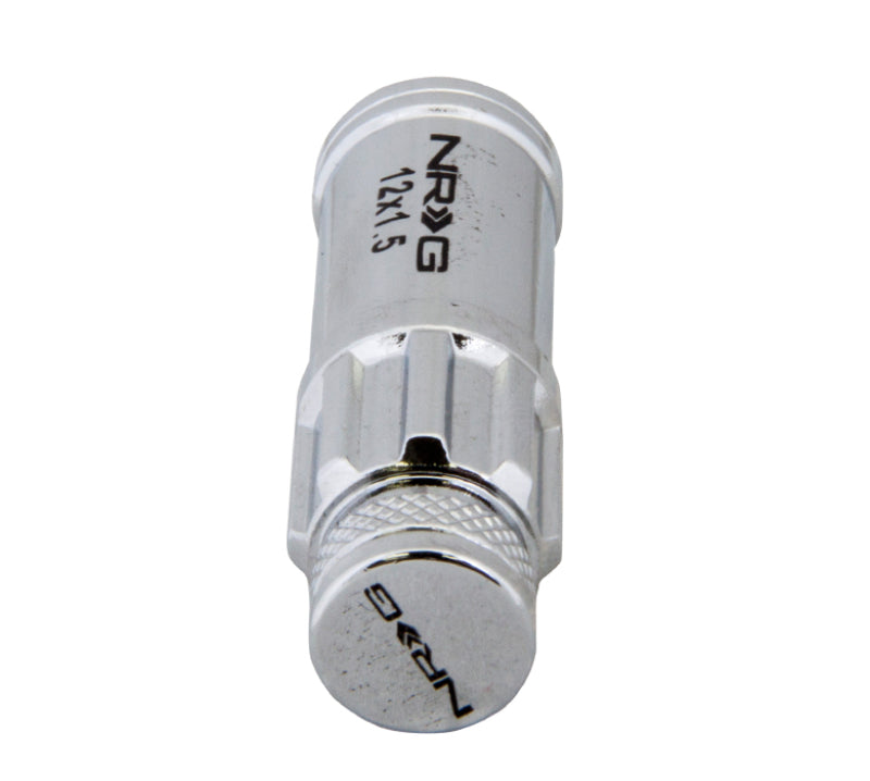 NRG 700 Series M12 X 1.5 Steel Lug Nut w/Dust Cap Cover Set 21 Pc w/Locks & Lock Socket - Silver LN-LS700SL-21