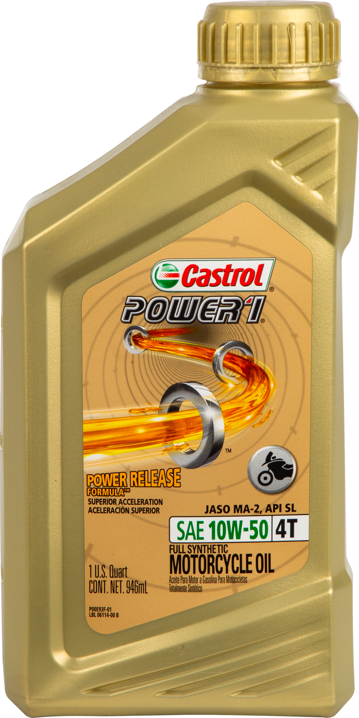 CASTROL Power 1 4t Synthetic 10w50 1qt 15D2C1