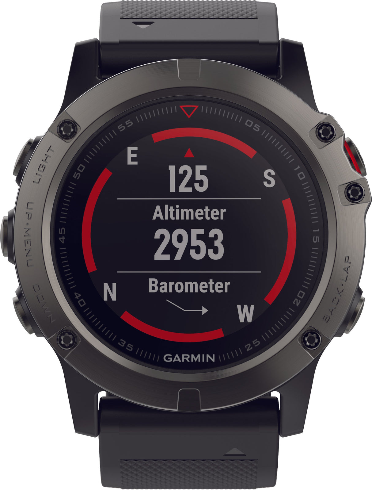 GARMIN Fenix 5x Watch W/Sapphire Lens Grey/Black 51mm 010-01733-00