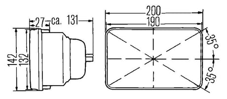 Hella E-Code 5in x 7in H4 Conversion Headlamp Kit LA003427861