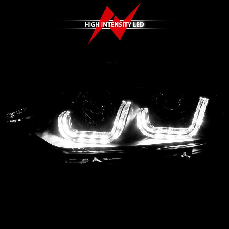 ANZO 2012-2015 BMW 3 Series Projector Headlights w/ U-Bar Black 121504