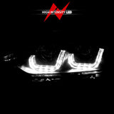 ANZO 2012-2015 BMW 3 Series Projector Headlights w/ U-Bar Black 121504