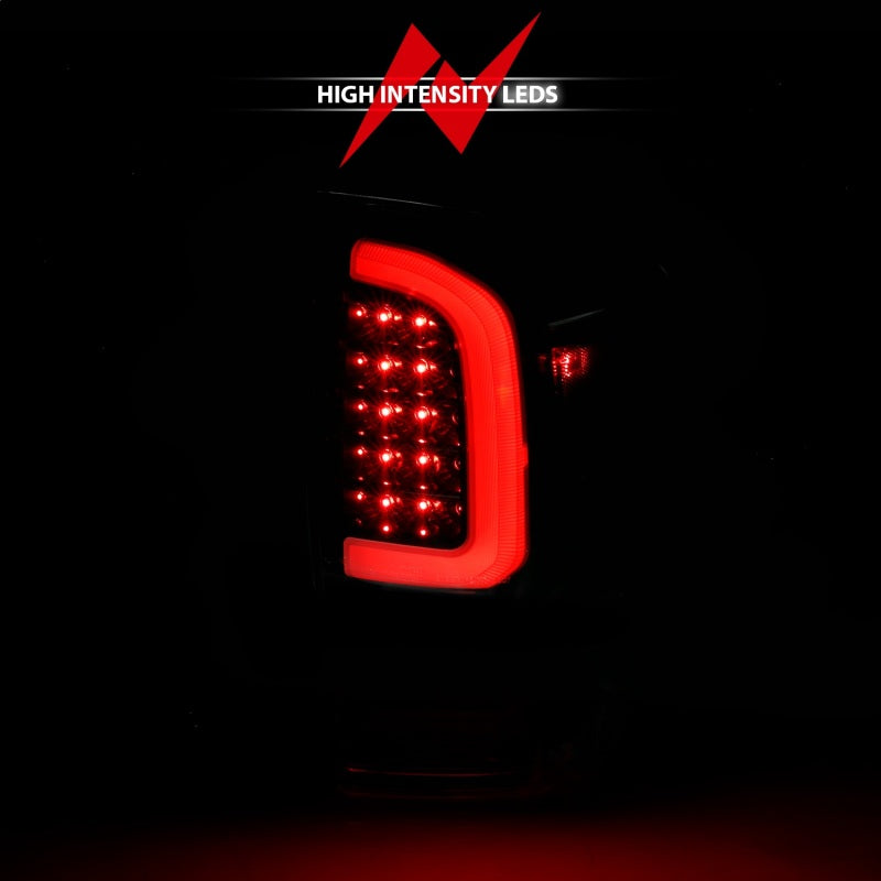 ANZO 16-21 Toyota Tacoma LED Tail Lights - w/ Light Bar Sequential Black Housing & Smoke Lens 311401