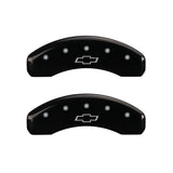 MGP 4 Caliper Covers Engraved Front & Rear Bowtie Black finish silver ch 14004SBOWBK