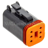 NAMZ Deutsch DT Series 6-Wire Plug & Wedgelock - Black (Repl. HD 72116-94BK) DP-6B