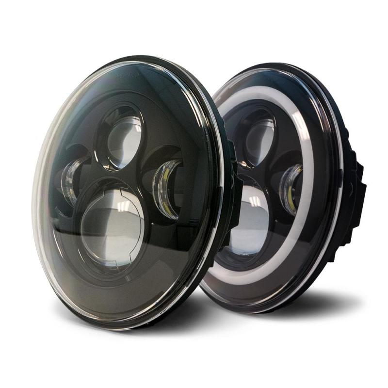 DV8 Offroad 07-18 Jeep Wrangler JK LED Projector Headlights w/ Angel Eyes HL7JK-02