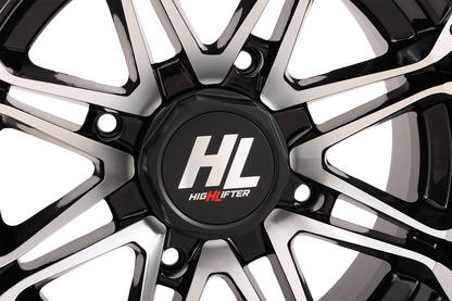 HIGH LIFTER Wheel - HL3 - Front/Rear - Gloss Black w/Machined - 14x7 - 4/156 - 4+3 (+5 mm) 14HL03-1156