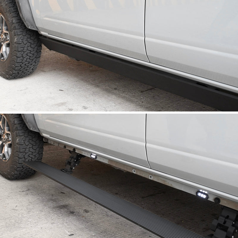 Go Rhino 19-23 Chev Silverado 1500 & 20-23 25/3500HD DC 4dr E-BOARD E1 Running Board Kit - Tex. Blk 20404880PC