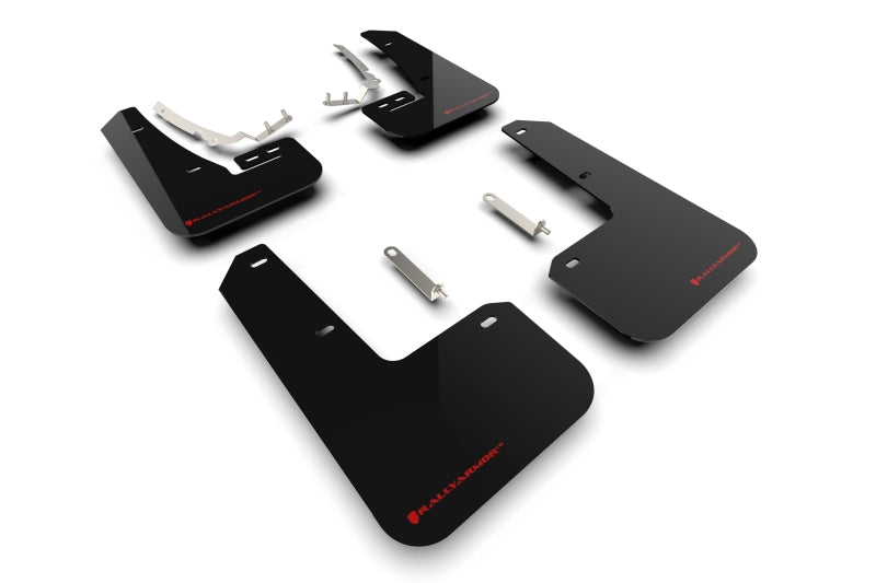 Rally Armor MK8 Volkswagen Golf GTI/R UR Black Mud Flap w/ Red Logo MF80-UR-BLK/RD