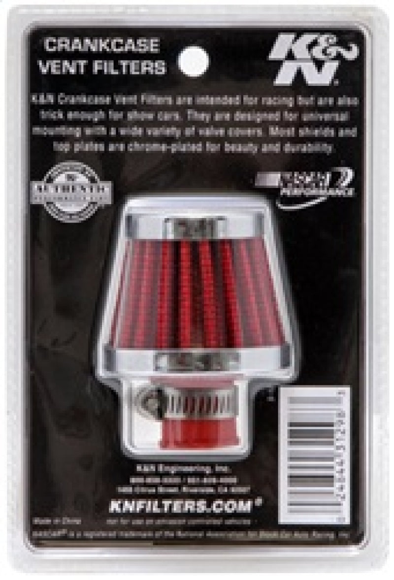K&N 2in Base OD x .375in Flange ID x 1.75in H Rubber Base Crankcase Vent Filter 62-1600RD