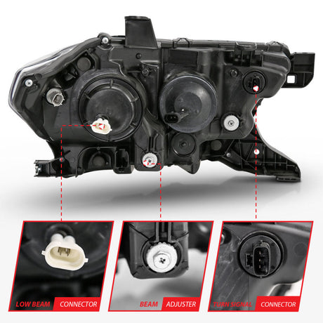ANZO 2016-2017 Toyota Tacoma Projector Headlights w/ Plank Style Switchback Black w/ Amber 111396