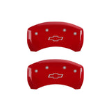MGP 4 Caliper Covers Engraved Front & Rear Bowtie Red finish silver ch 14235SBOWRD